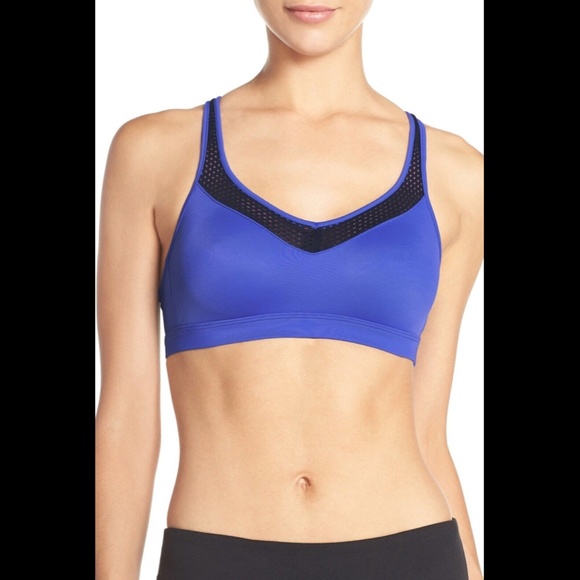 NWT Wacoal [ 36 A/B ] Impact Mesh Cross Back Sports Bra in Dazzling Blue‎ - Picture 11 of 12